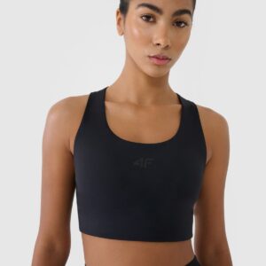 4F Biustonosz treningowy z niskim wsparciem damski - czarny