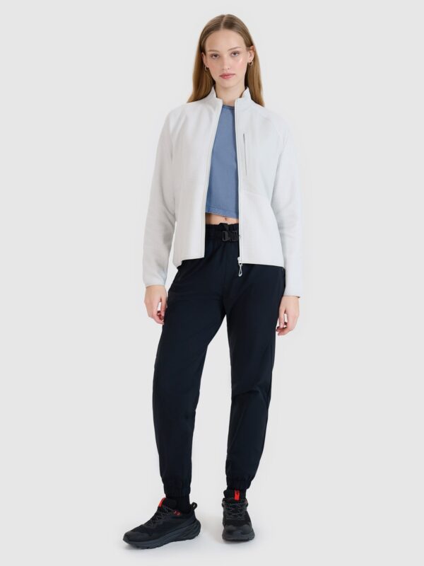 4F Bluza dresowa rozpinana bez kaptura damska - szara