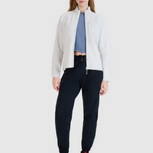 92b9565d34dd15df5883b9615c95abaa35591b04 4F Bluza dresowa rozpinana bez kaptura damska - szara