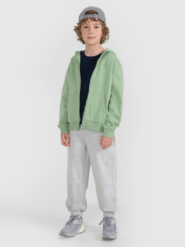 4F Bluza dresowa rozpinana z kapturem chłopięca - turkusowa 152 (11-12 lat)