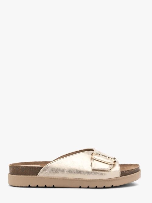 Platynowe klapki damskie płaskie