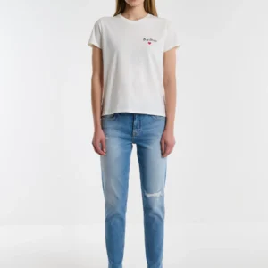 Jeansy damskie z podszytymi dziurami niebieskie Maggie 233