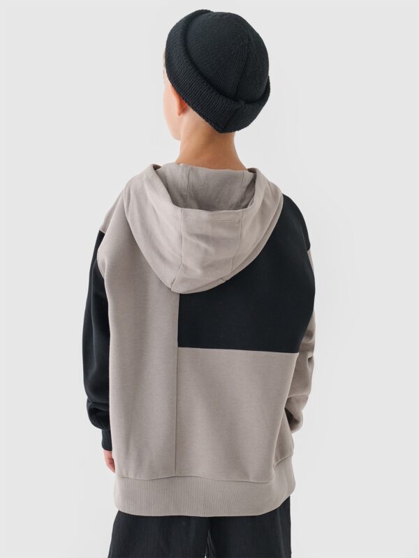 4F Bluza dresowa nierozpinana z kapturem chłopięca - szara 122 (6-7 lat)