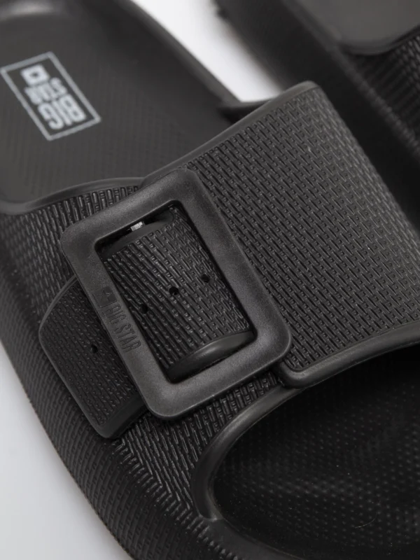 Klapki damskie z ozdobną klamrą czarne RR274A571 906