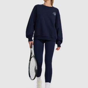 4F Bluza dresowa nierozpinana bez kaptura damska - granatowa