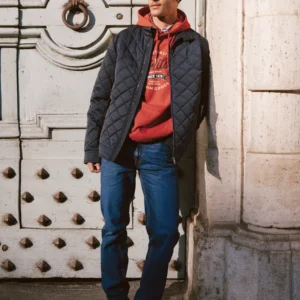 Bluza męska z kapturem z nadrukiem czerwona Herity 704