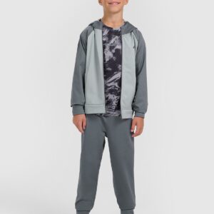 4F Bluza sportowa rozpinana z kapturem chłopięca - szara 134/140 (8-10 lat)