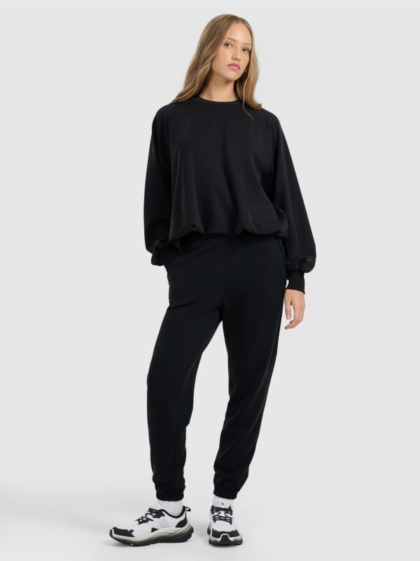 4F Bluza dresowa nierozpinana z modalem damska - czarna