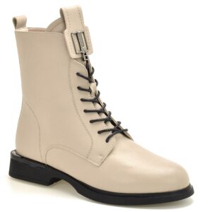 Beżowe skórzane botki damskie Vinceza 66834