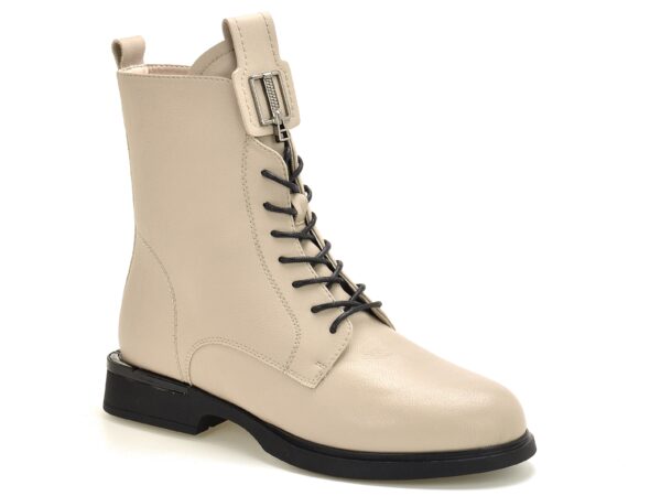 Beżowe skórzane botki damskie Vinceza 66834