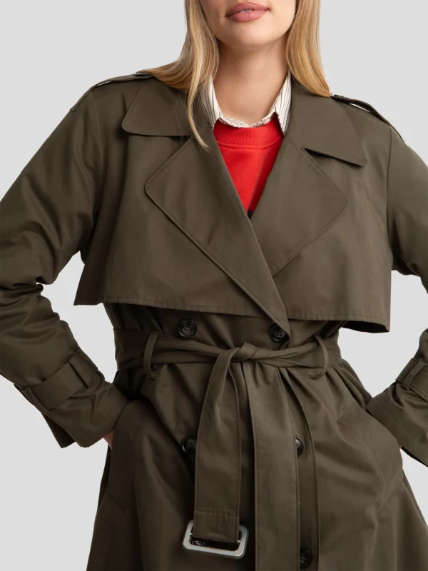 Płaszcz damski trencz khaki Sigreena 303