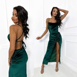 Sukienka maxi z rozcięciem Jennifer emerald