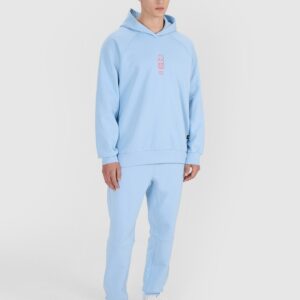 4F Bluza dresowa nierozpinana z kapturem męska - niebieska