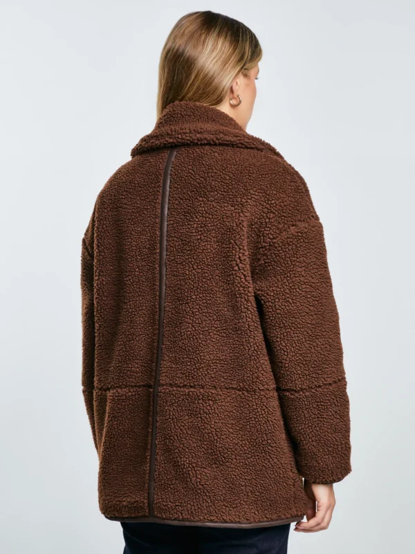 Bluza damska z imitacji baranka brązowa Anabela 804