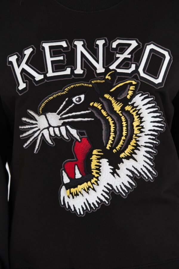 KENZO Czarna damska bluza TIGER VARSITY JUNGLE CREW-NEC