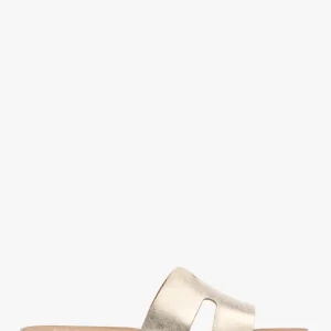 Platynowe klapki damskie z wycięciami