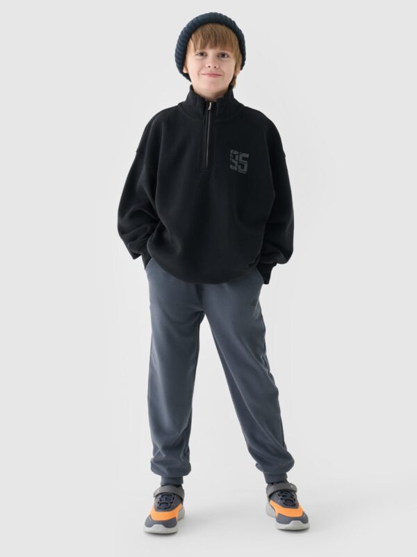 4F Bluza dresowa nierozpinana bez kaptura chłopięca - czarna 164 (13-14 lat)