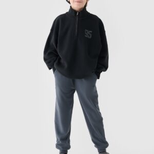 4F Bluza dresowa nierozpinana bez kaptura chłopięca - czarna 122 (6-7 lat)