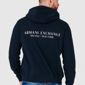 ARMANI EXCHANGE Granatowa bluza męska z kapturem i logo