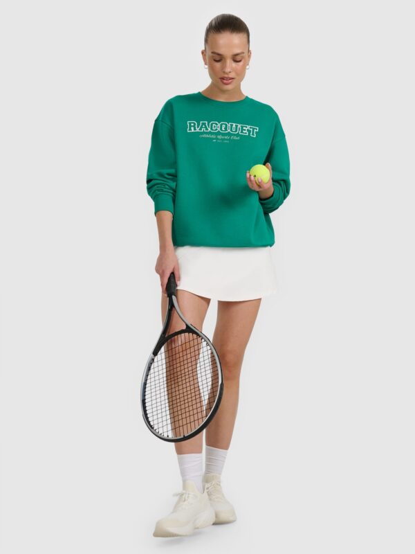 4F Bluza dresowa nierozpinana bez kaptura damska - zielona