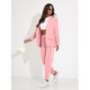 Modny garnitur z lampasami HATTIE - pudrowy róż