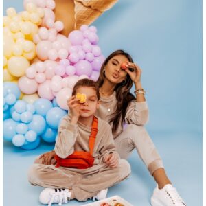 Welurowy dres dziecięcy DIEGO - beżowy