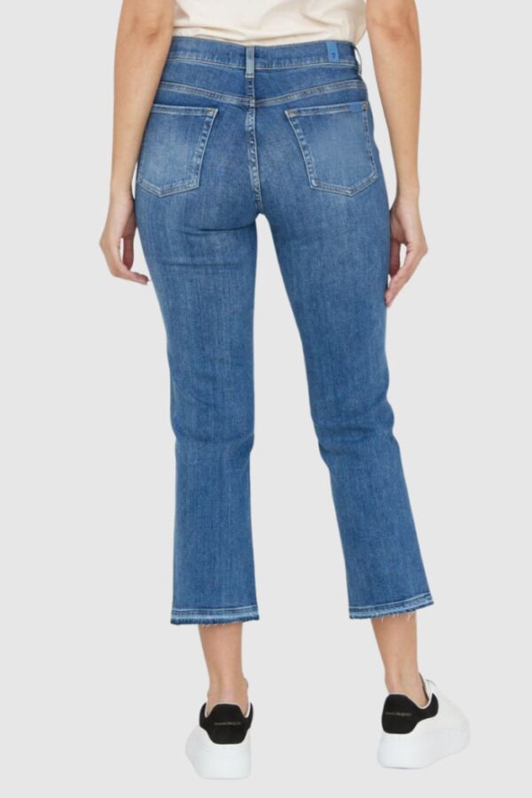7 FOR ALL MANKIND Jasnoniebieskie jeansy damskie THE STRAIGHT CROP SLIM ILLUSION