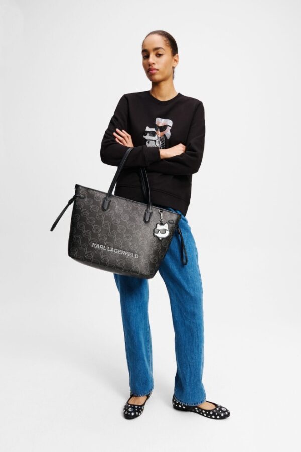 KARL LAGERFELD Czarna damska bluza z cyrkoniami Ikon Rs Duo