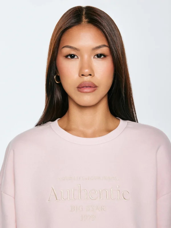 Bluza damska z haftem pudrowy róż Ellsa 600