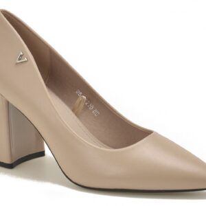 Beżowe czółenka damskie na słupku Vinceza 62220