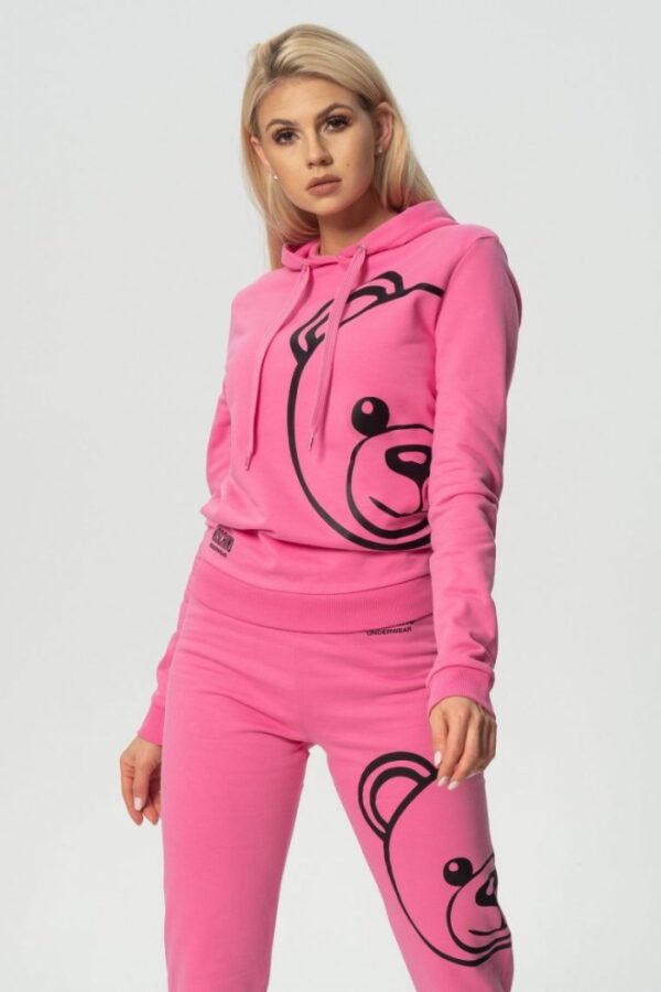 a6df2ce61c6ca88cbfb2d692a63b90012b590f64 MOSCHINO Różowa bluza damska z kapturem