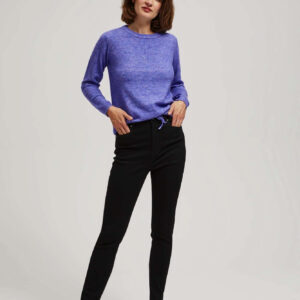 Jeansy rurki ze średnim stanem czarne