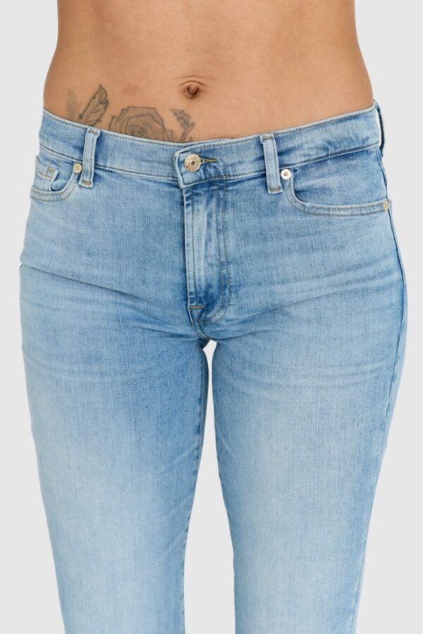 7 FOR ALL MANKIND Jasnoniebieskie jeansy damskie z wysokim stanem HW SKINNY SLIM ILLUSION
