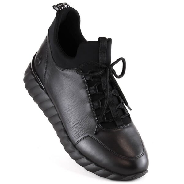 Skórzane półbuty botki damskie ocieplane czarne Rieker Remonte D5977-01