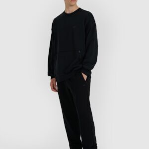 4F Bluza dresowa nierozpinana bez kaptura męska - czarna