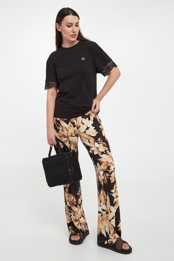 T-shirt damski z koronką TWINSET