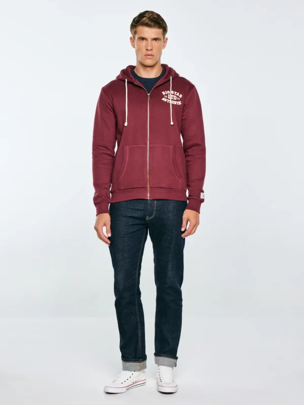 Bluza męska rozpinana z kapturem z kolekcji Authentic bordowa Karol 604