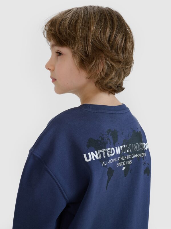 4F Bluza dresowa nierozpinana bez kaptura chłopięca - granatowa 122 (6-7 lat)