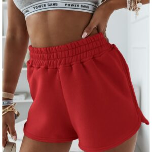 Wygodne spodenki dresowe ze ściągaczem IRIS - czerwone