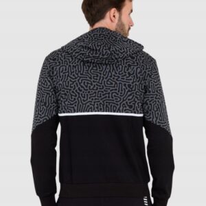 EA7 Męska czarno-szara bluza z kapturem w moro