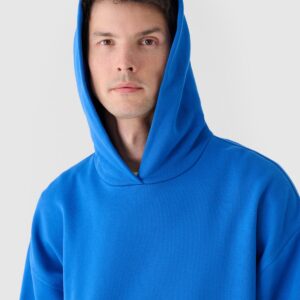 4F Bluza dresowa nierozpinana z kapturem męska - niebieska