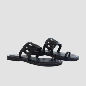 MICHAEL KORS Czarne klapki Alma Flat Sandal