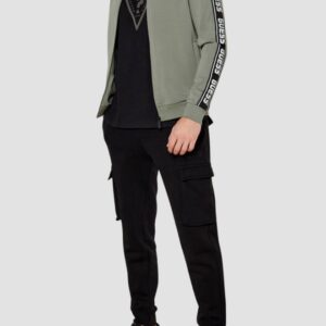 GUESS Zielona męska bluza z lampasami New Arlo