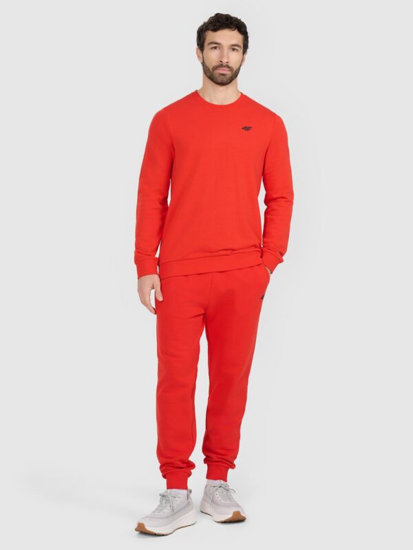 4F Bluza dresowa nierozpinana bez kaptura męska - pomarańczowa