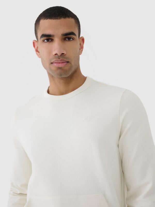 4F Bluza dresowa nierozpinana bez kaptura męska - beżowa