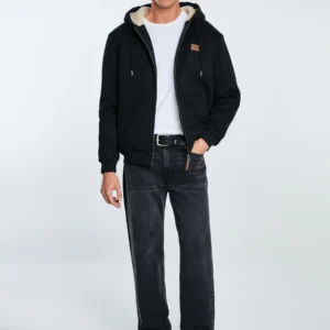 Bluza męska ocieplana barankiem czarna Milar 906