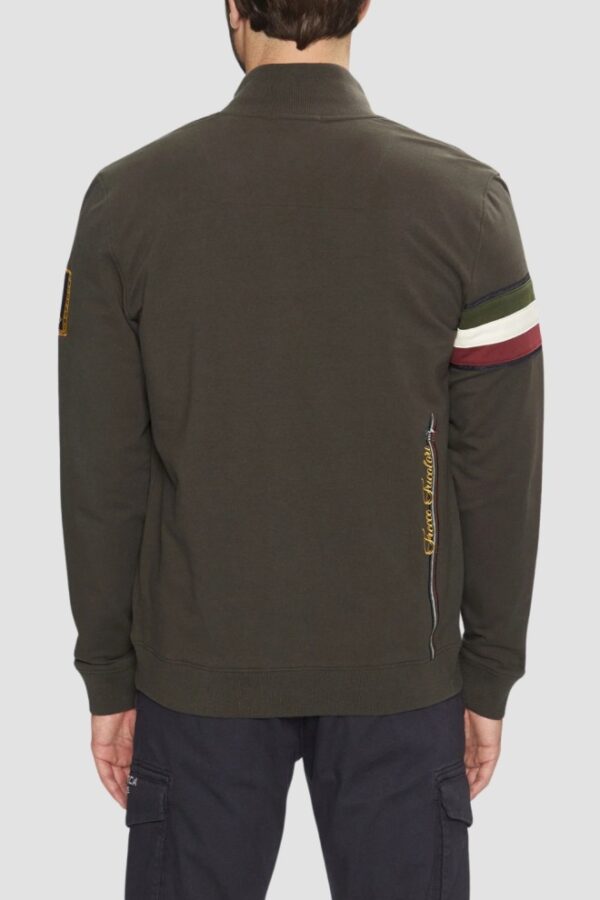 AERONAUTICA MILITARE Szarozielona bluza męska With Tricolor Insert