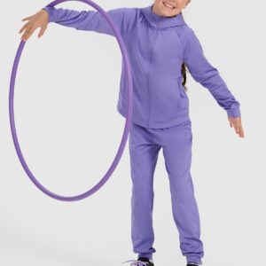 4F Bluza sportowa rozpinana z kapturem dziewczęca - fioletowa 158/164 (12-14 lat)