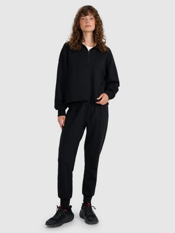 4F Bluza dresowa nierozpinana bez kaptura damska - czarna