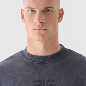 4F Bluza dresowa oversize bez kaptura męska 4F x Robert Lewandowski - szara